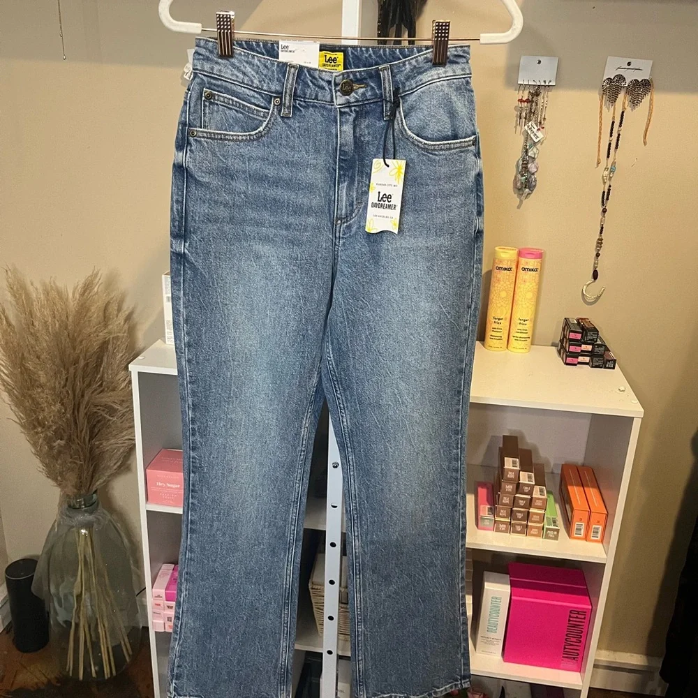 NWT Daydreamer x Lee High Rise Crop Boot Blue Jeans - Picture 8 of 12